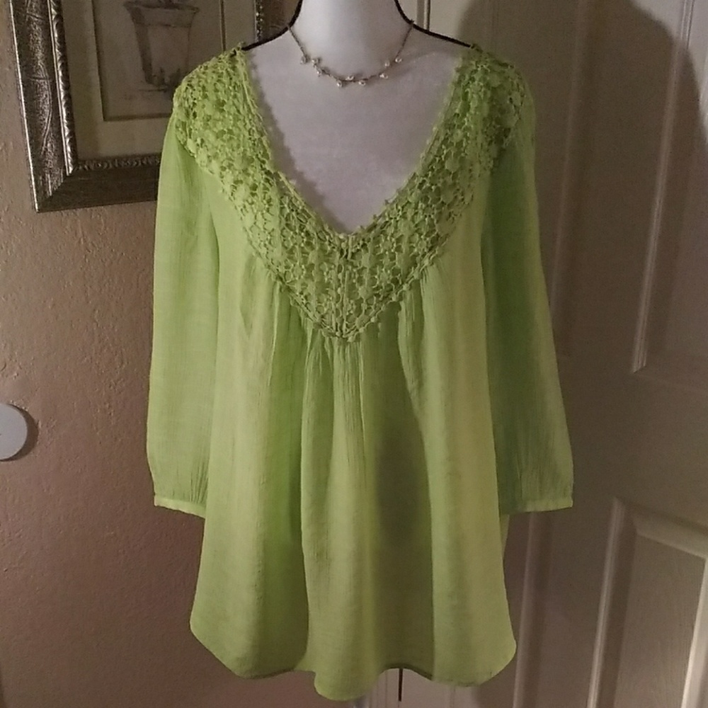 Avenue semi sheer top - Picture 1 of 7